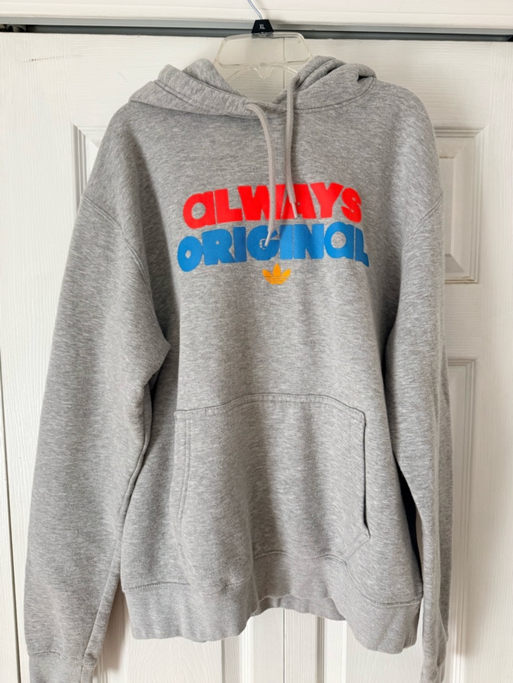 adidas Gray Hoodie with Black Trefoil Logo